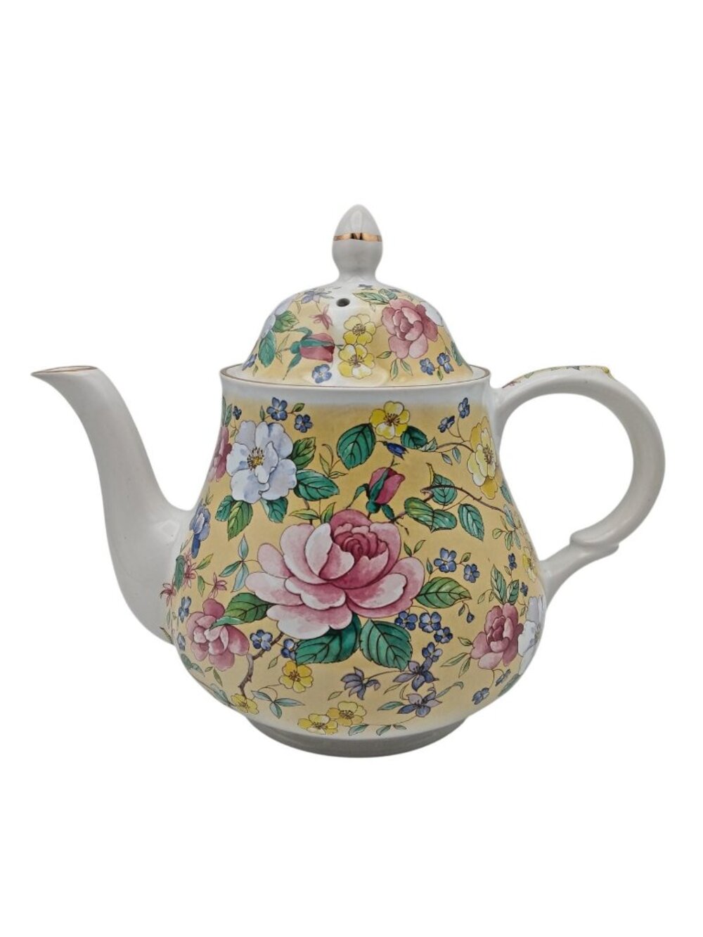 Floral Chintz Teapot Arthur Wood Staffordshire England Porcelain  5 cup